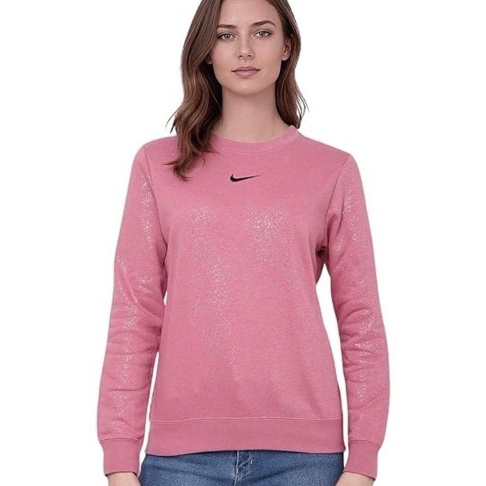Nike Women's Pink Sparkle Stardust Crewcuit‎ Sweatshirt Size XS
